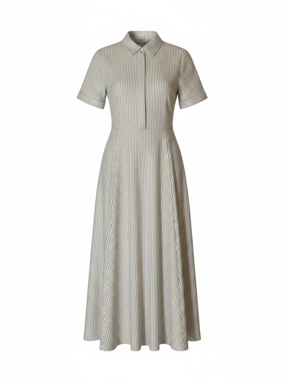 Cotton Candy Striped Maxi Dress in Light Gray and White